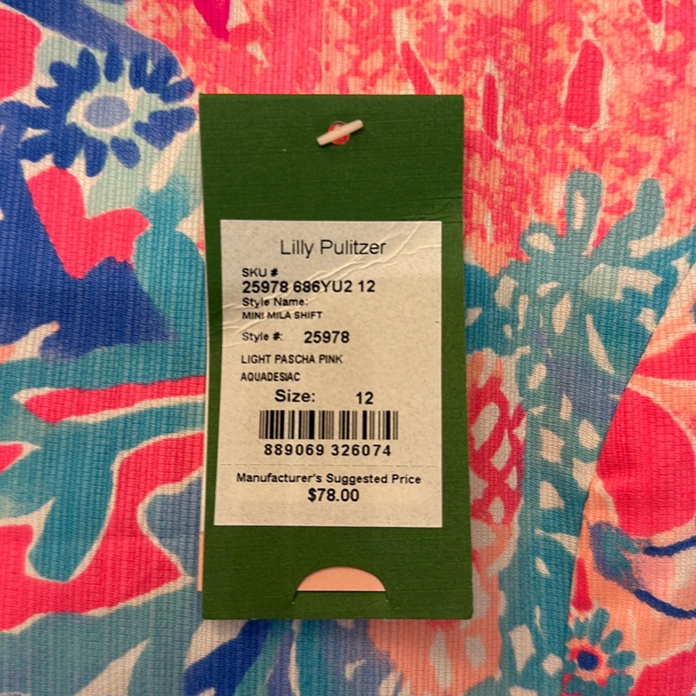 Lilly Pulitzer Dress girls Medium Multicolor Mini Mila Shift Vacation Beach